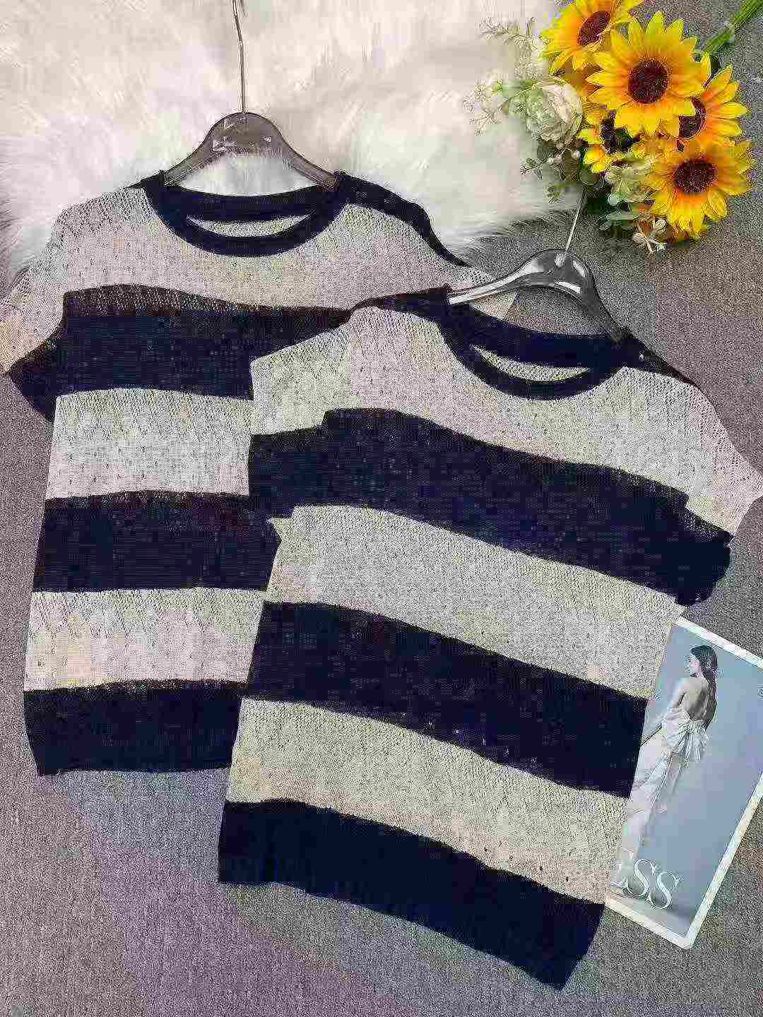 260 Pieces Summer New Light Mature Style Women's Ice Silk Knit T-Shirts Bulk Stock Wholesale - Image 1