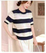 260 Pieces Summer New Light Mature Style Women's Ice Silk Knit T-Shirts Bulk Stock Wholesale - Image 7