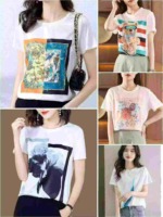 Summer Cool Quick Dry Tencel Printed Short Sleeve Tops, 2000 Pcs Chinese Clothing Stock Lots For Bulk Wholesale - Image 9