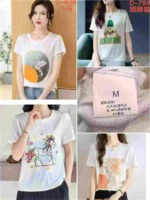 Summer Cool Quick Dry Tencel Printed Short Sleeve Tops, 2000 Pcs Chinese Clothing Stock Lots For Bulk Wholesale - Image 2