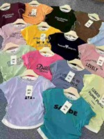 10000 Pcs Women's Fake Two-piece Colorblock High Stretch Slim Summer Short Sleeve T-shirts Stock Wholesale - Image 6