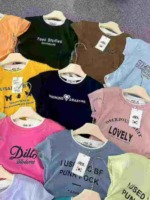 10000 Pcs Women's Fake Two-piece Colorblock High Stretch Slim Summer Short Sleeve T-shirts Stock Wholesale - Image 5