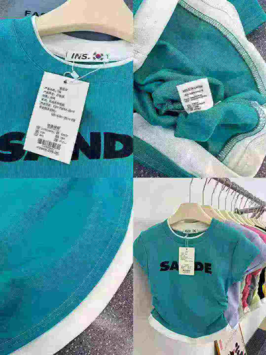 10000 Pcs Women's Fake Two-piece Colorblock High Stretch Slim Summer Short Sleeve T-shirts Stock Wholesale - Image 2