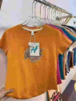 32000 Pcs Wholesale Stock Versatile Pure Cotton Women's Printed Short Sleeve T-Shirts Summer Irregular Slim Fit Tops - Image 8