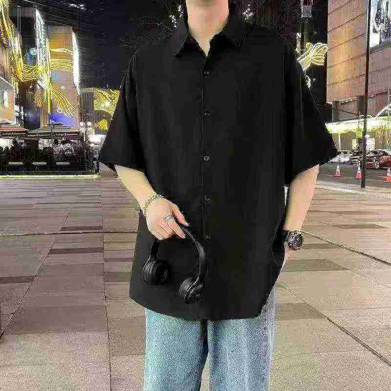 Clearance 365 Pieces Men's Draping Stretch Casual Short Sleeve Open Front Shirt - Image 1