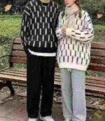 Clearance Sale: 250 Pieces Autumn Winter Thick Oversized Jacquard Crew Neck Pullover Sweaters - Image 6