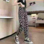 1045 Pcs Women's Summer Ice Silk Pants, Loose Dropping Elastic Ankle Casual Anti-mosquito Stock Lot Pants - Image 3