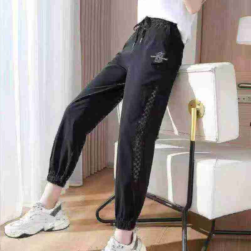 Clearance Bulk Stock: Total 196pcs Mesh Cutout Spliced Drawstring Cuffed Casual Pants, 146pcs Cutout Style White With Lining - Image 1