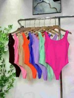 Approx 150 Pcs European American Style Sexy Backless Strap Camisole Bodysuits S-XL Multi Color High Stretch Bulk Stock Wholesale - Image 7