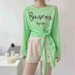 882 PCS Women's Summer Sweet Cool Thin Ice Silk Split Long Sleeve Sunscreen T-Shirt Tops, Bulk Clothing Stock Wholesale For Export - Image 7