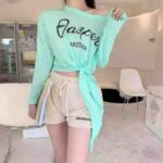 882 PCS Women's Summer Sweet Cool Thin Ice Silk Split Long Sleeve Sunscreen T-Shirt Tops, Bulk Clothing Stock Wholesale For Export - Image 5