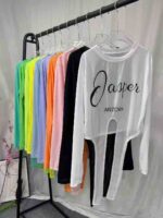 882 PCS Women's Summer Sweet Cool Thin Ice Silk Split Long Sleeve Sunscreen T-Shirt Tops, Bulk Clothing Stock Wholesale For Export - Image 3