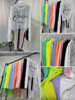 882 PCS Women's Summer Sweet Cool Thin Ice Silk Split Long Sleeve Sunscreen T-Shirt Tops, Bulk Clothing Stock Wholesale For Export - Image 2