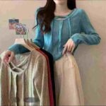 French Unique Sweet & Spicy Cropped Long Sleeve Knit Tops, 4 Colors One Size, 900 Pcs Bulk Stock Wholesale Export - Image 4