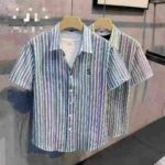 Clearance Bulk Stock: 340 Pcs Summer Men's Retro Korean Style Short Sleeve Shirts - Image 9