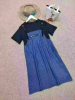 Clearance Sale Casual Fake Two-Piece Sling Loose Short Sleeve Dress Bulk Wholesale Chinese Clothing Stock Lots - Image 8