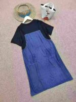 Clearance Sale Casual Fake Two-Piece Sling Loose Short Sleeve Dress Bulk Wholesale Chinese Clothing Stock Lots - Image 7