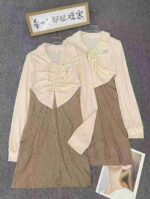 166 Pcs Elegant High Elastic Dresses Bulk Stock - Polo Neck Fake Two-piece Contrast Drawstring Dress Wholesale - Image 9