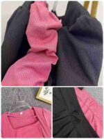 Stylish Square Neck Diagonal Stripe Ruched Waist Split Hem Women's Dress Bulk Stock Wholesale - Image 4