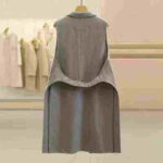 Clearance Brand Weiwen Woolen Long Vest Waistcoat Embroidered Belt Solid Blue Bulk Stock Wholesale Export - Image 4