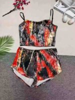 Sexy European-American Fashion Tie-dye Velvet Camisole & Shorts Two Piece Set Chinese Clothing Stock Wholesale Export - Image 8