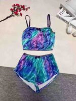 Sexy European-American Fashion Tie-dye Velvet Camisole & Shorts Two Piece Set Chinese Clothing Stock Wholesale Export - Image 6