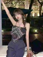 Sexy European-American Style Printed Cropped Bandeau Wrap Vest Bulk Wholesale Clothing Stock - Image 9