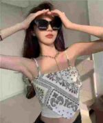 Sexy European-American Style Printed Cropped Bandeau Wrap Vest Bulk Wholesale Clothing Stock - Image 8