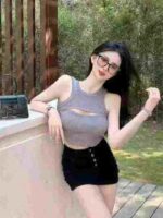 Sexy Hollow Out Vertical Texture Slim Fit Sleeveless Cropped Tank Top Bulk Clearance Wholesale - Image 9