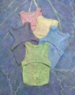 Sexy Hollow Out Vertical Texture Slim Fit Sleeveless Cropped Tank Top Bulk Clearance Wholesale - Image 4