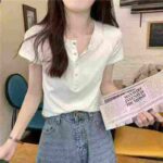 Clearance Bulk Stock 272 Pcs Minimalist Fashion Sexy Cotton Short Sleeve T-Shirts 2 Colors 4 Sizes - Image 8