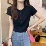 Clearance Bulk Stock 272 Pcs Minimalist Fashion Sexy Cotton Short Sleeve T-Shirts 2 Colors 4 Sizes - Image 7