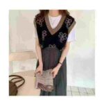 Women's Floral Colorblock Knit Sleeveless Vest Top 2026 Spring New Style Bulk Stock Clearance Wholesale - Image 5