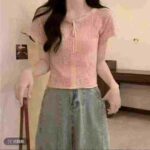 Summer Stylish Versatile Thin Hollow Out Tie Knit Blouses | Chinese Clothing Stock Lots Bulk Wholesale - Image 6