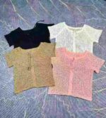 Summer Stylish Versatile Thin Hollow Out Tie Knit Blouses | Chinese Clothing Stock Lots Bulk Wholesale - Image 3