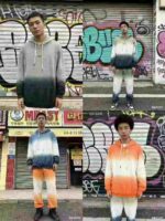 Clearance Wholesale Bulk Gradient Tie-dye Cotton Oversized Hooded Sweatshirts Chinese Stock Lots - Image 8