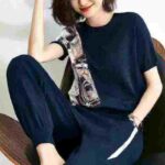 Plus Size Up To 200lbs Women's Summer 2-Piece Printed Crew Neck Sporty Casual Sets M-5XL 500PCS Clearance Wholesale - Image 2