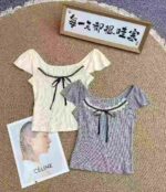 Bulk Clearance 499 Pcs French Style Lace Spliced Short Sleeve Tops Wholesale Stock Lot - Image 9