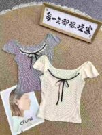 Bulk Clearance 499 Pcs French Style Lace Spliced Short Sleeve Tops Wholesale Stock Lot - Image 8