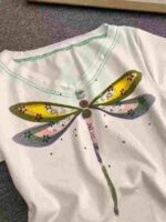 Bulk Clearance: 120 Pcs Vintage V-neck Cotton Printed Short Sleeve T-shirts Stock Lots - Image 8