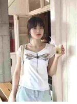 Bulk Clearance: 120 Pcs Vintage V-neck Cotton Printed Short Sleeve T-shirts Stock Lots - Image 5