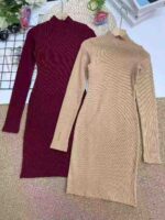 Clearance Sale Ribbed Cotton Bodycon Knit Dresses Chinese Clothing Stock Wholesale Export - Image 8