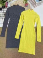Clearance Sale Ribbed Cotton Bodycon Knit Dresses Chinese Clothing Stock Wholesale Export - Image 2