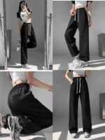 1217 Pcs American Style Women's Drawstring Casual Loose High Waist Straight Wide Leg Sweatpants Bulk Stock For Wholesale - Image 8