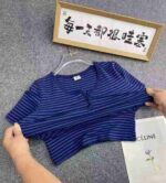 American Style Cotton Striped Regular Shoulder Short Sleeve T-Shirts Bulk Stock Wholesale For Export - Image 4