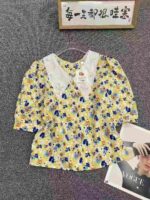70 Pcs Unique Design Floral Blouses Retro Lace Trim Puff Sleeve Bulk Stock Wholesale Export - Image 9