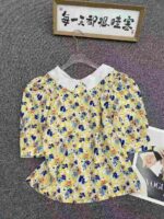 70 Pcs Unique Design Floral Blouses Retro Lace Trim Puff Sleeve Bulk Stock Wholesale Export - Image 7