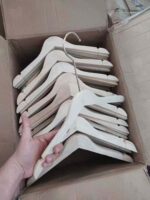 High Quality Bulk Stock Adult Wooden Hangers & Pants Clips, Multiple Hook Options For Wholesale Export - Image 4