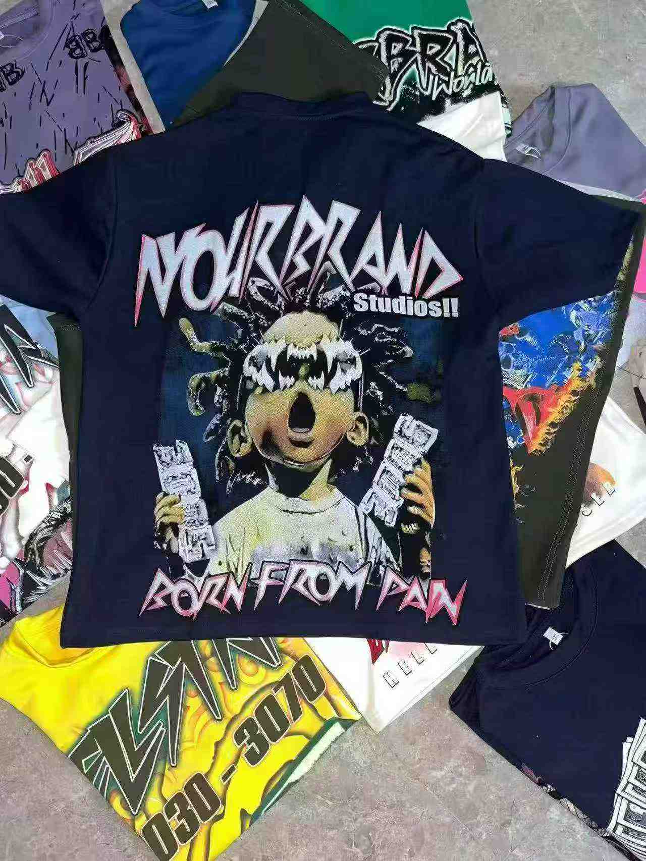 Hot Export Bestseller 350g Heavyweight Cotton Unisex Plus Size Short Sleeve T-Shirts Bulk Stock for Africa - Image 1