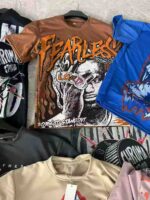 Hot Export Bestseller 350g Heavyweight Cotton Unisex Plus Size Short Sleeve T-Shirts Bulk Stock for Africa - Image 2